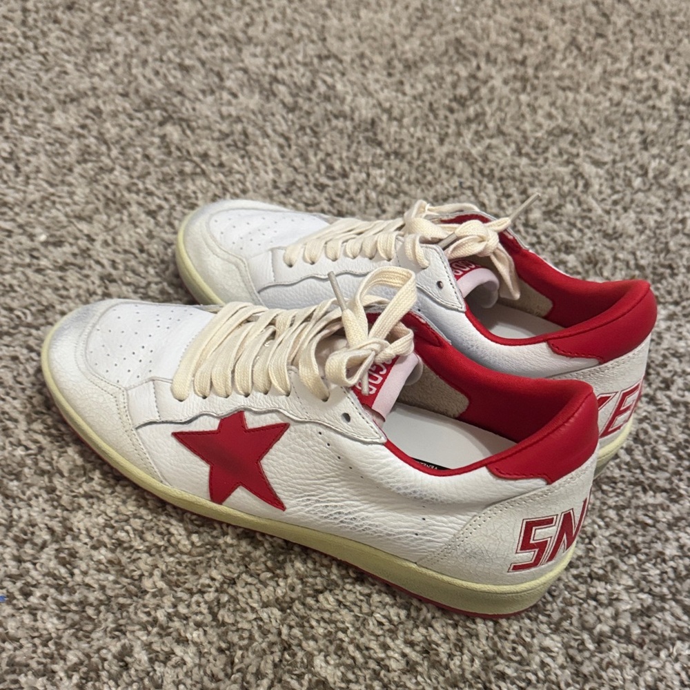 BRAND NEW Golden Goose Red and White Sneakers